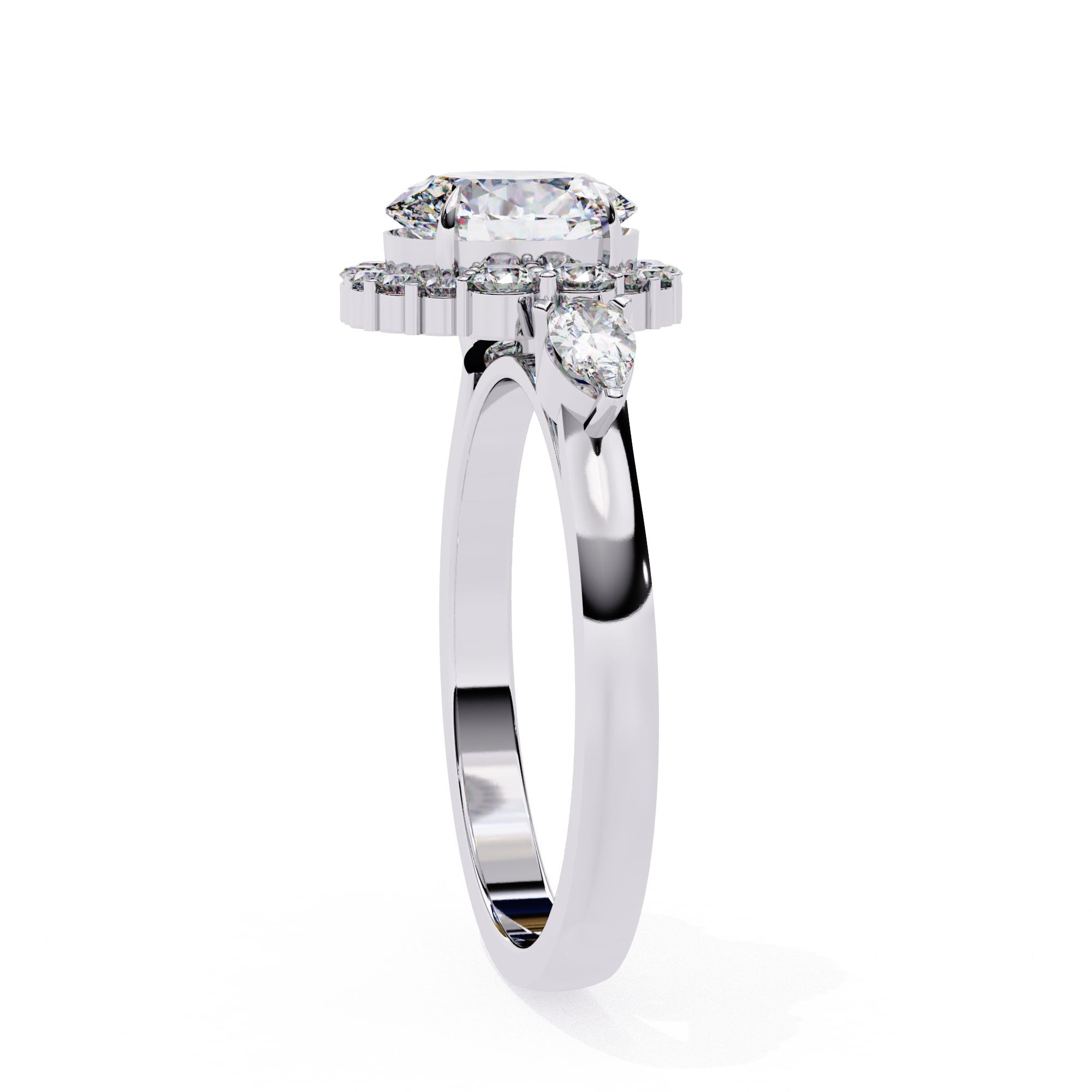 Elegant Diamond Side Stone Brilliance Ring