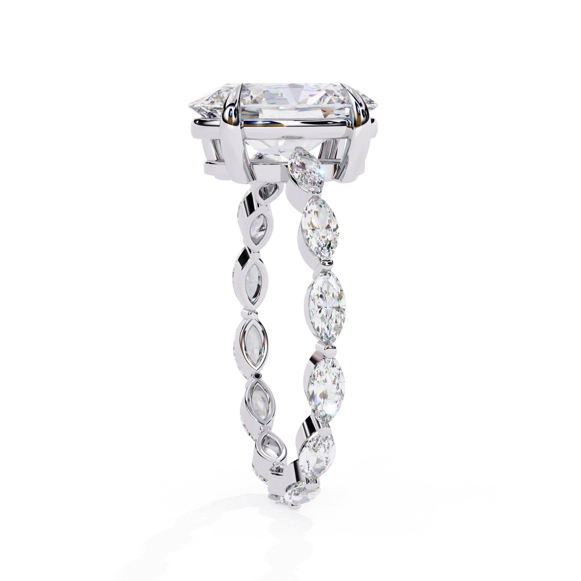 Elegant Diamond Central Stone Ring with Brilliant Side Accents