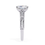 Radiant Solitaire Diamond Ring with Sparkling Side Stone Accents