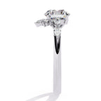 Radiant Central Stone Diamond Ring with Shimmering Side Accents