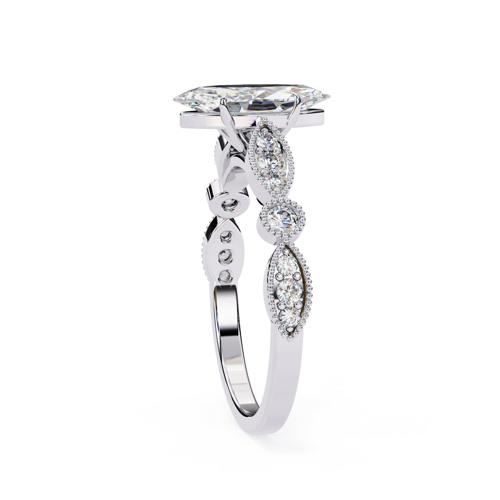 Elegant Central Stone Diamond Ring with Side Accents