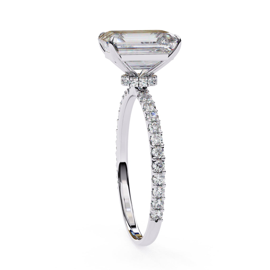Radiant Central Stone Diamond Halo Ring