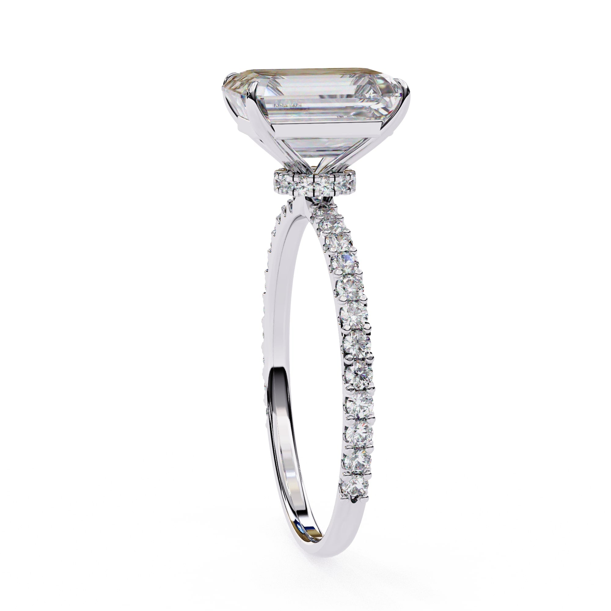 Radiant Central Stone Diamond Halo Ring