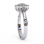Radiant Central Stone Diamond Ring with Sparkling Side Accents