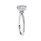 Radiant Central Stone Diamond Ring with Shimmering Side Accents