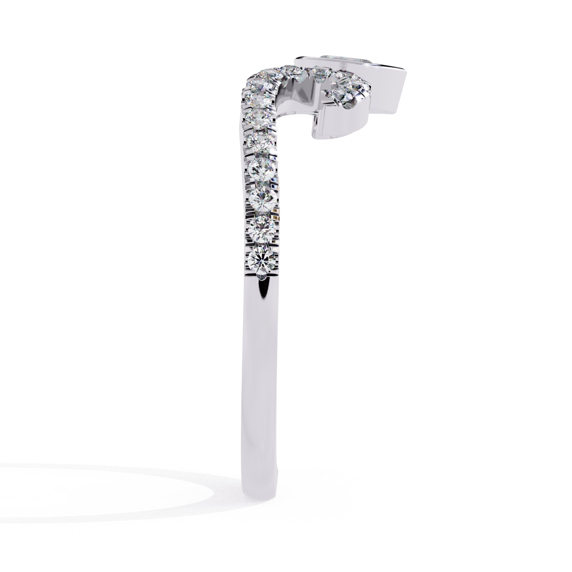 Elegant Central Stone Diamond Ring with Side Stone Accents
