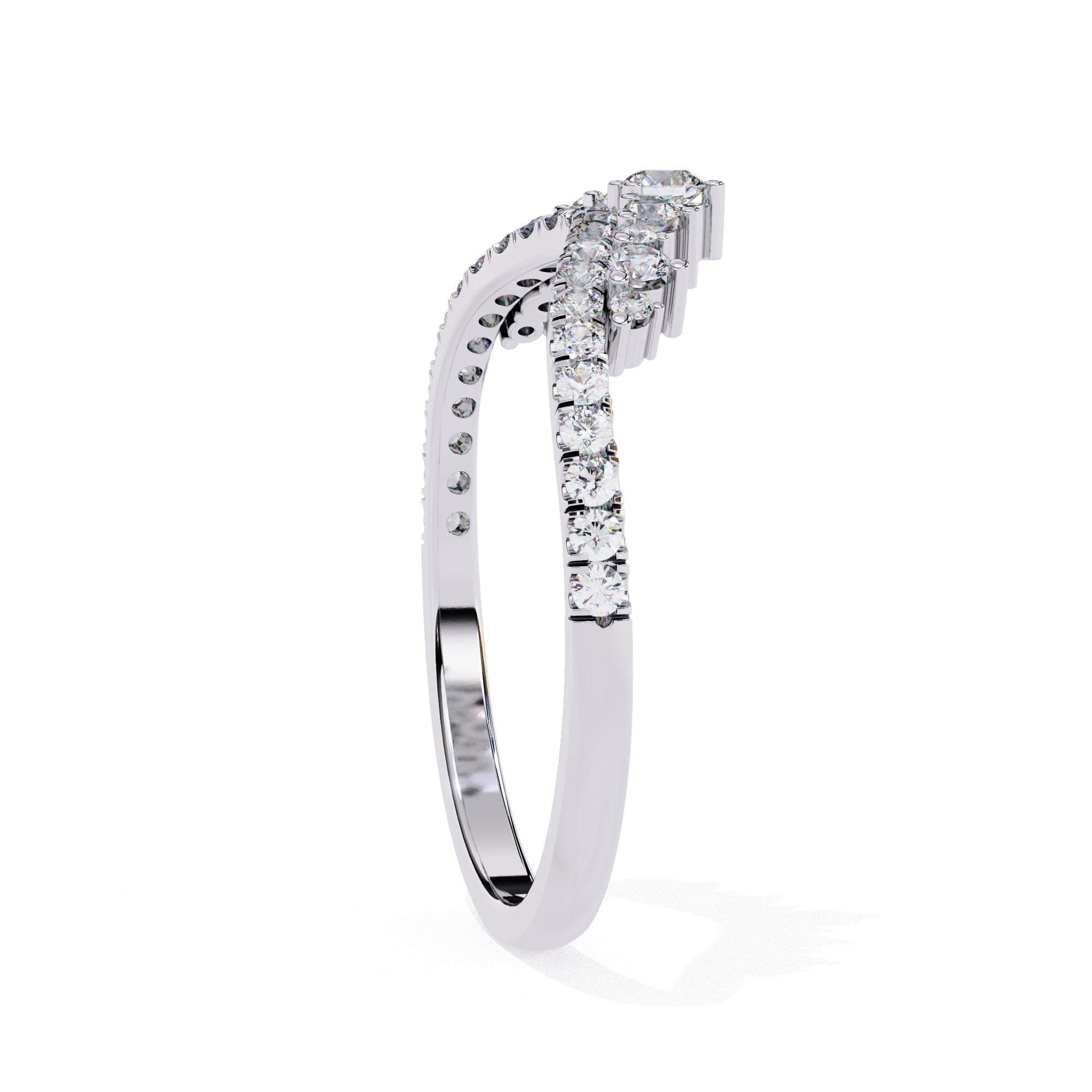 Radiant Diamond Side Stone Eternity Ring