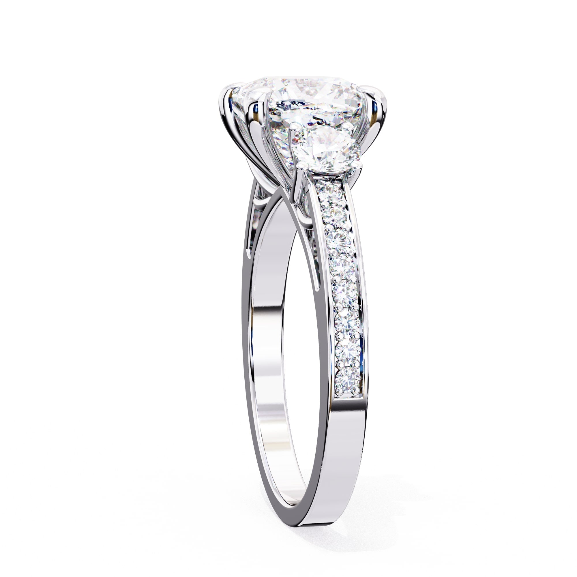 Elegant Diamond Side Stone Brilliance Ring
