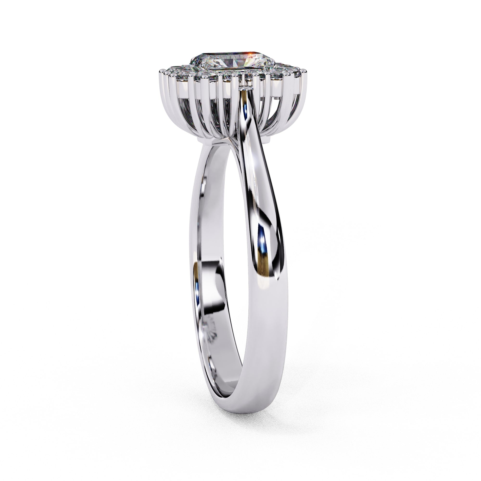 Elegant Central Stone Diamond Halo Ring