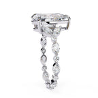 Radiant Central Stone Diamond Ring with Shimmering Side Accents
