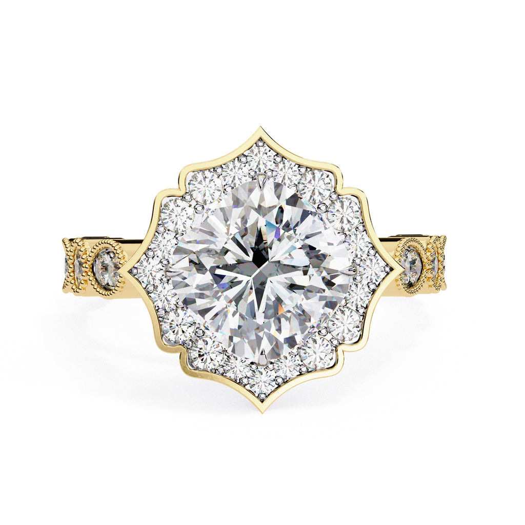 Elegant Diamond Central Stone and Side Accents Ring