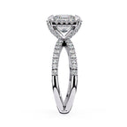 Radiant Central Stone Diamond Elegance Ring