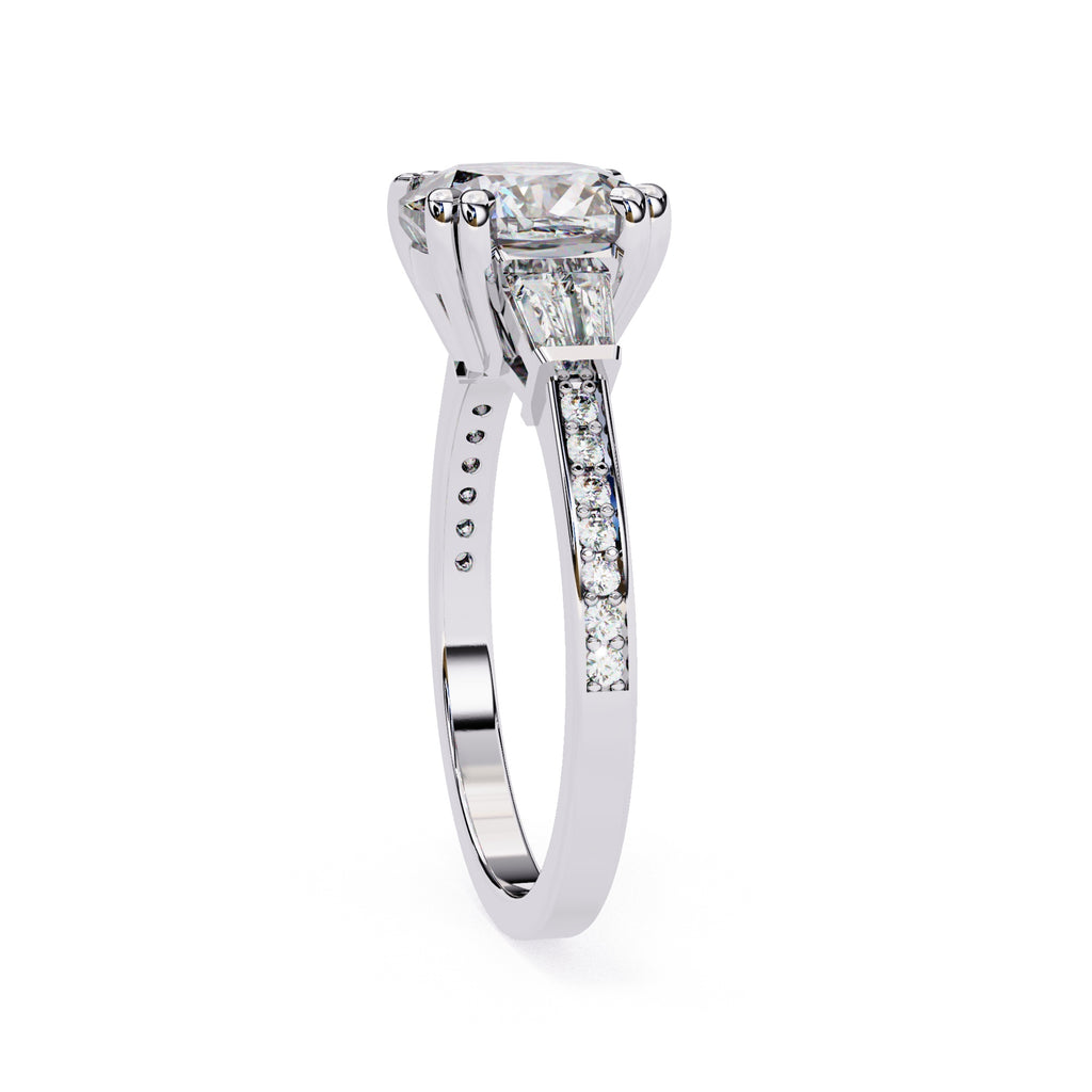 Elegant Central Stone Diamond Ring with Side Accents