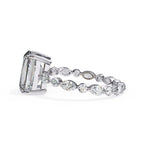 Radiant Central Stone Diamond Ring with Shimmering Side Accents