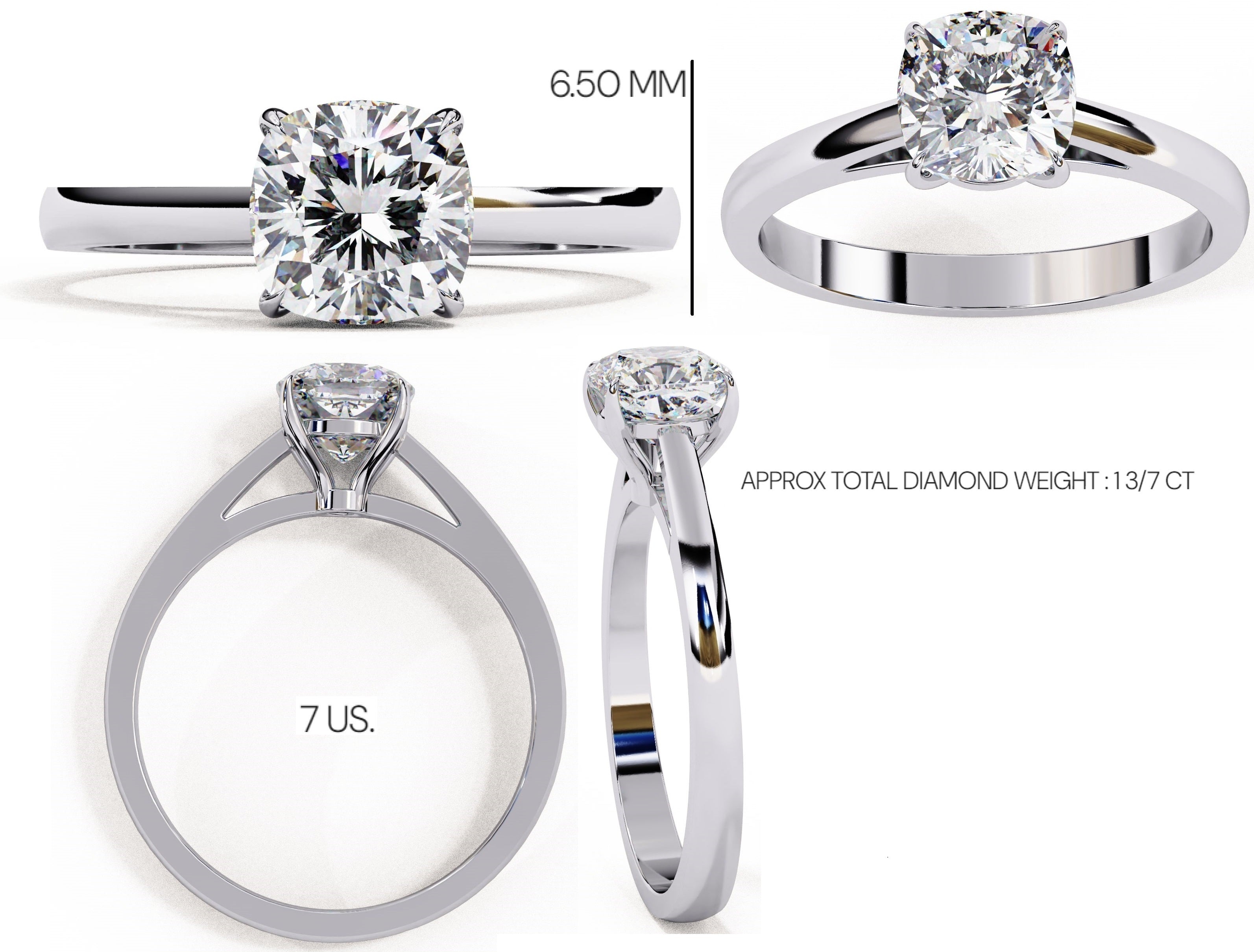 Elegant Central Stone Solitaire Ring