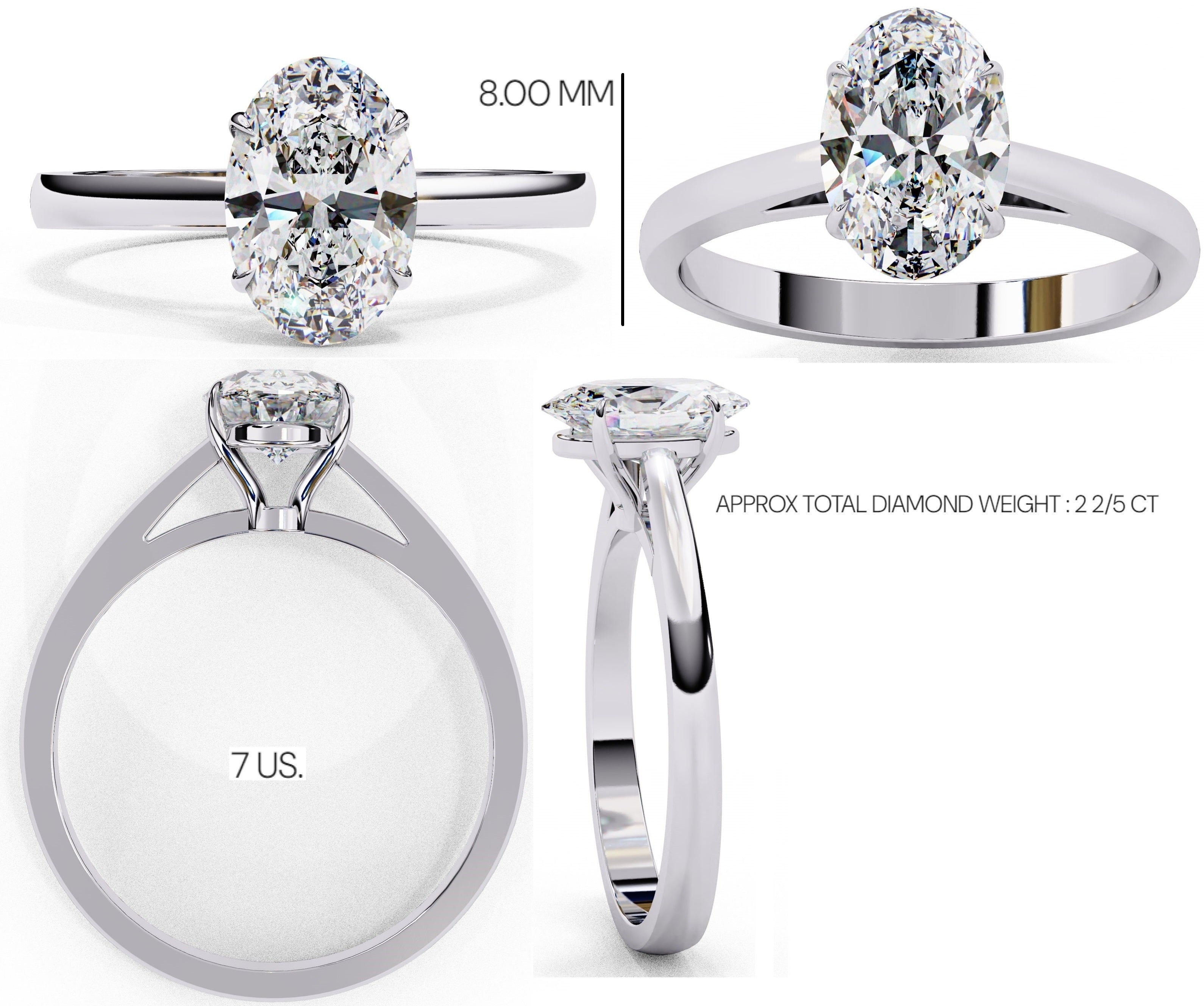 Elegant Solitaire Central Stone Ring