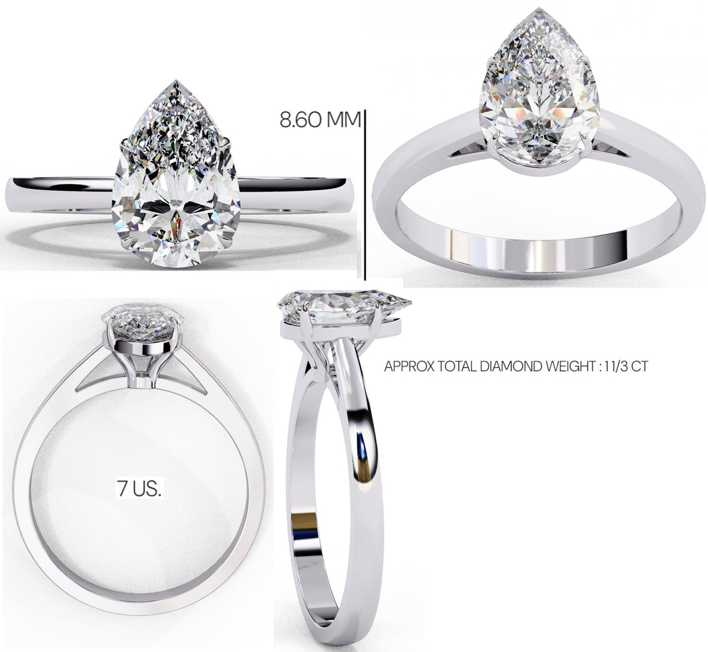 Elegant Solitaire Central Stone Statement Ring