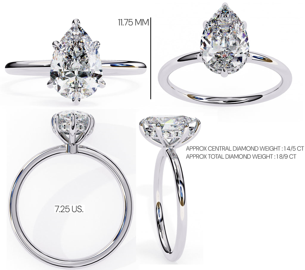 Elegant Central Stone Ring with Shimmering Side Diamonds