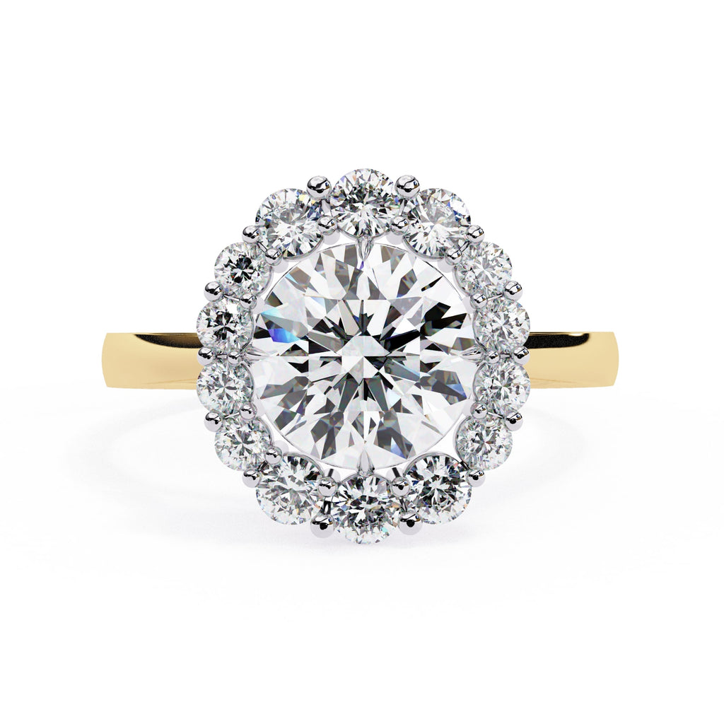 Elegant Central Stone Diamond Halo Ring