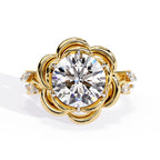 Radiant Central Stone Diamond Ring with Shimmering Side Accents