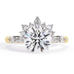 Radiant Central Stone Diamond Ring with Shimmering Side Accents