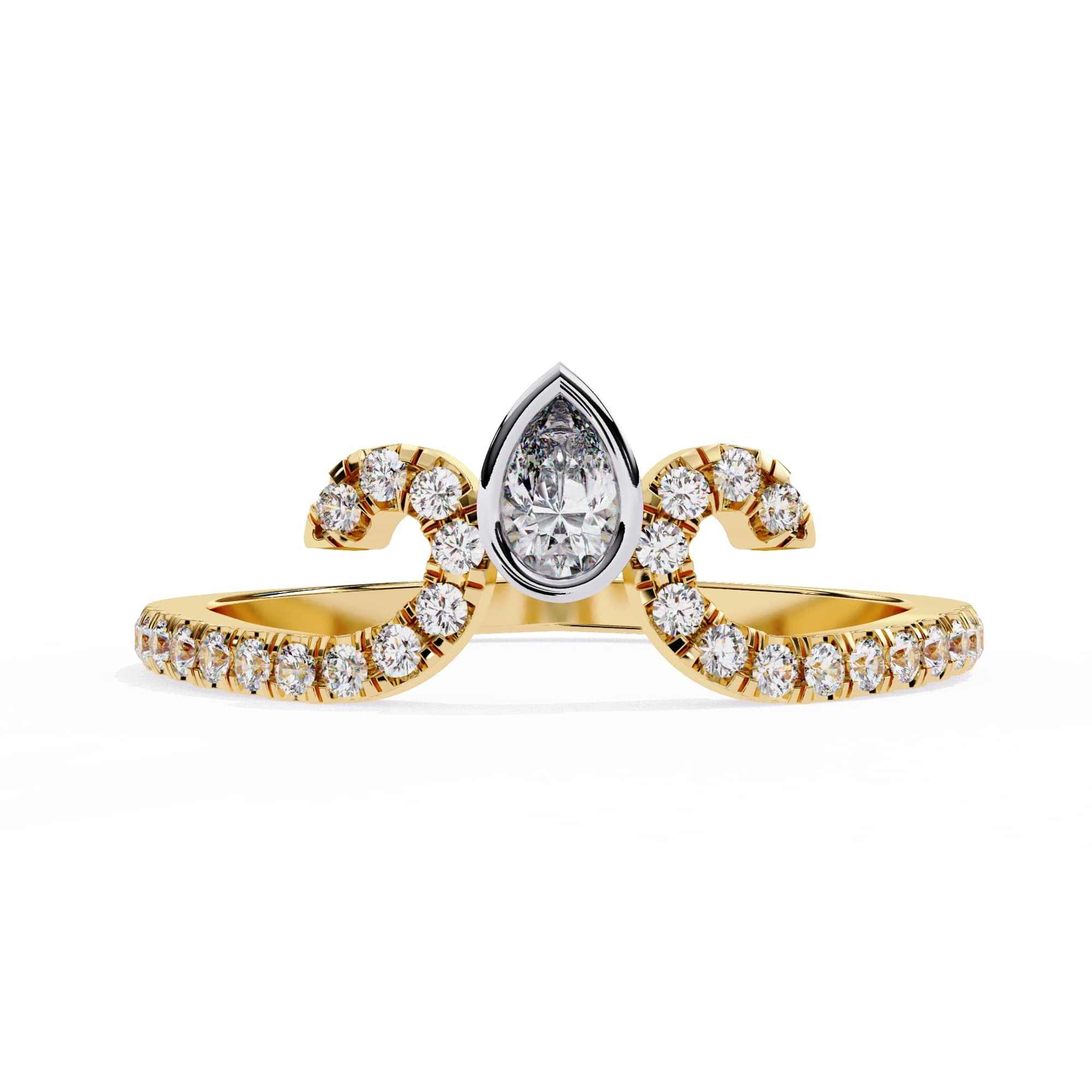 Elegant Central Stone Diamond Ring with Side Stone Accents