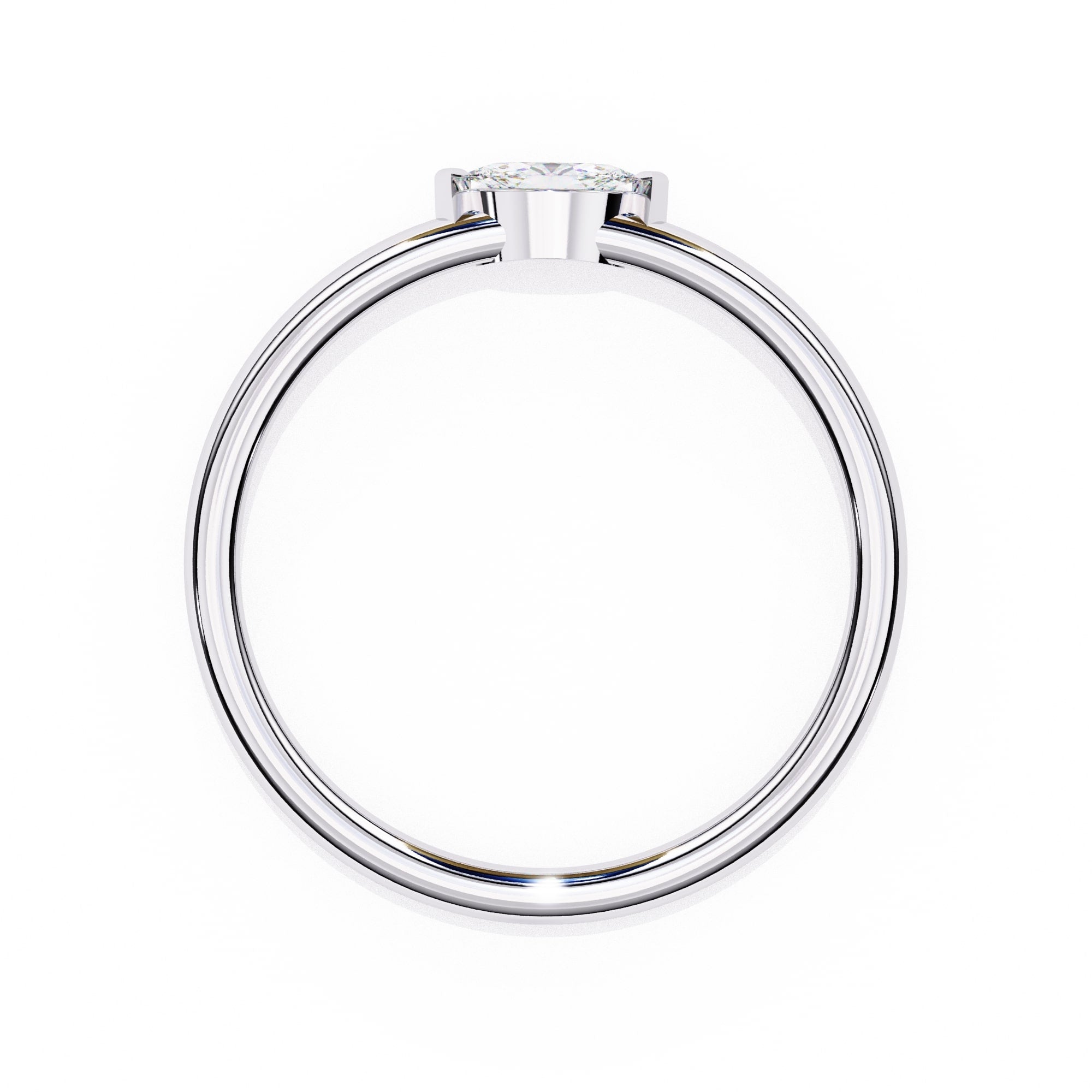 Radiant Solitaire Central Stone Ring