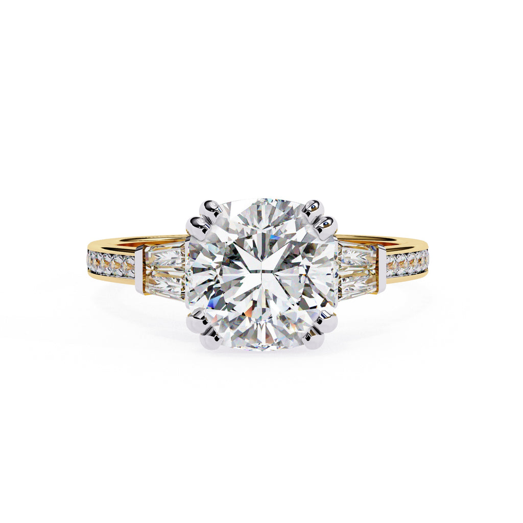 Elegant Central Stone Diamond Ring with Side Accents