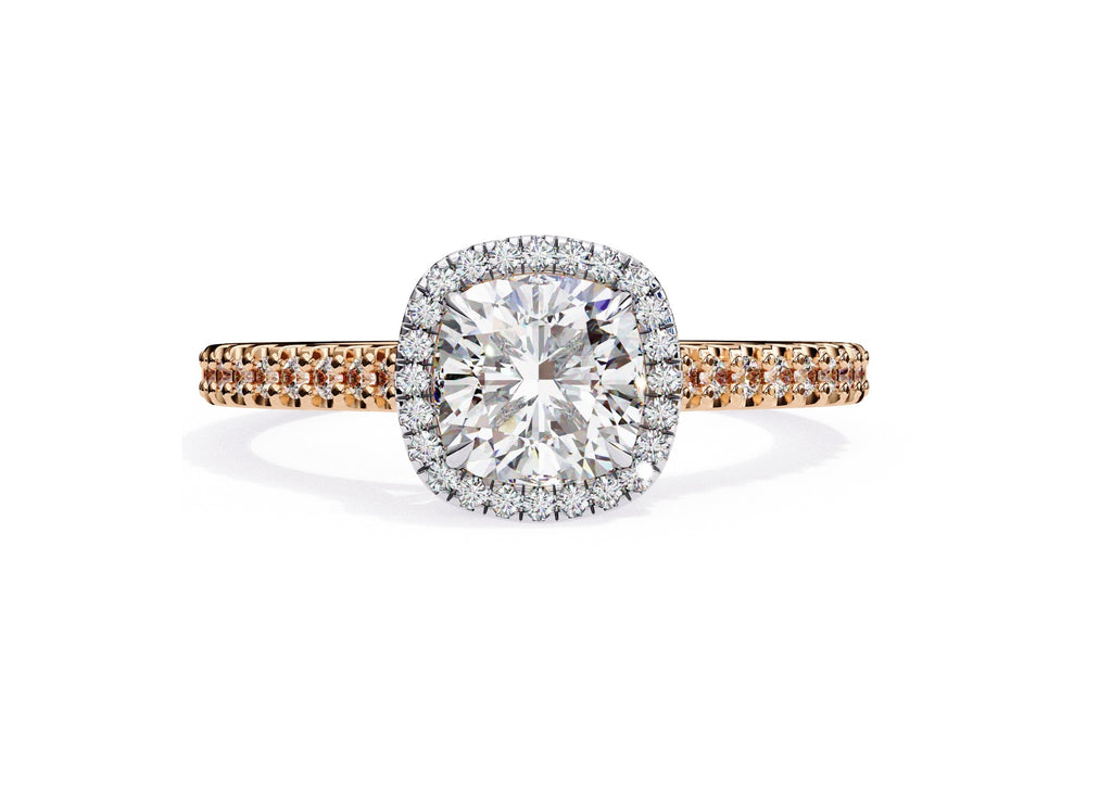 Radiant Central Stone Diamond Ring with Shimmering Side Accents