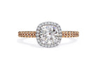 Radiant Central Stone Diamond Ring with Shimmering Side Accents