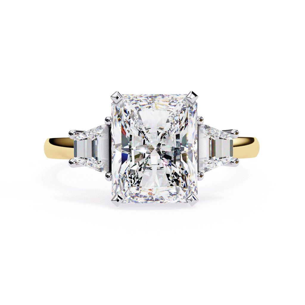 Radiant Central Stone Diamond Side Accents Ring