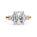 Radiant Central Stone Diamond Side Accents Ring