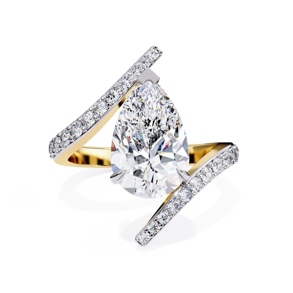 Radiant Central Stone Diamond Ring with Side Accents