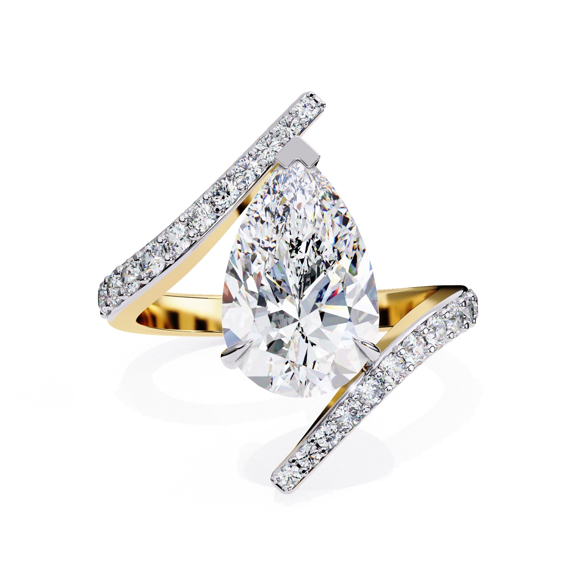 Radiant Central Stone Diamond Ring with Side Accents