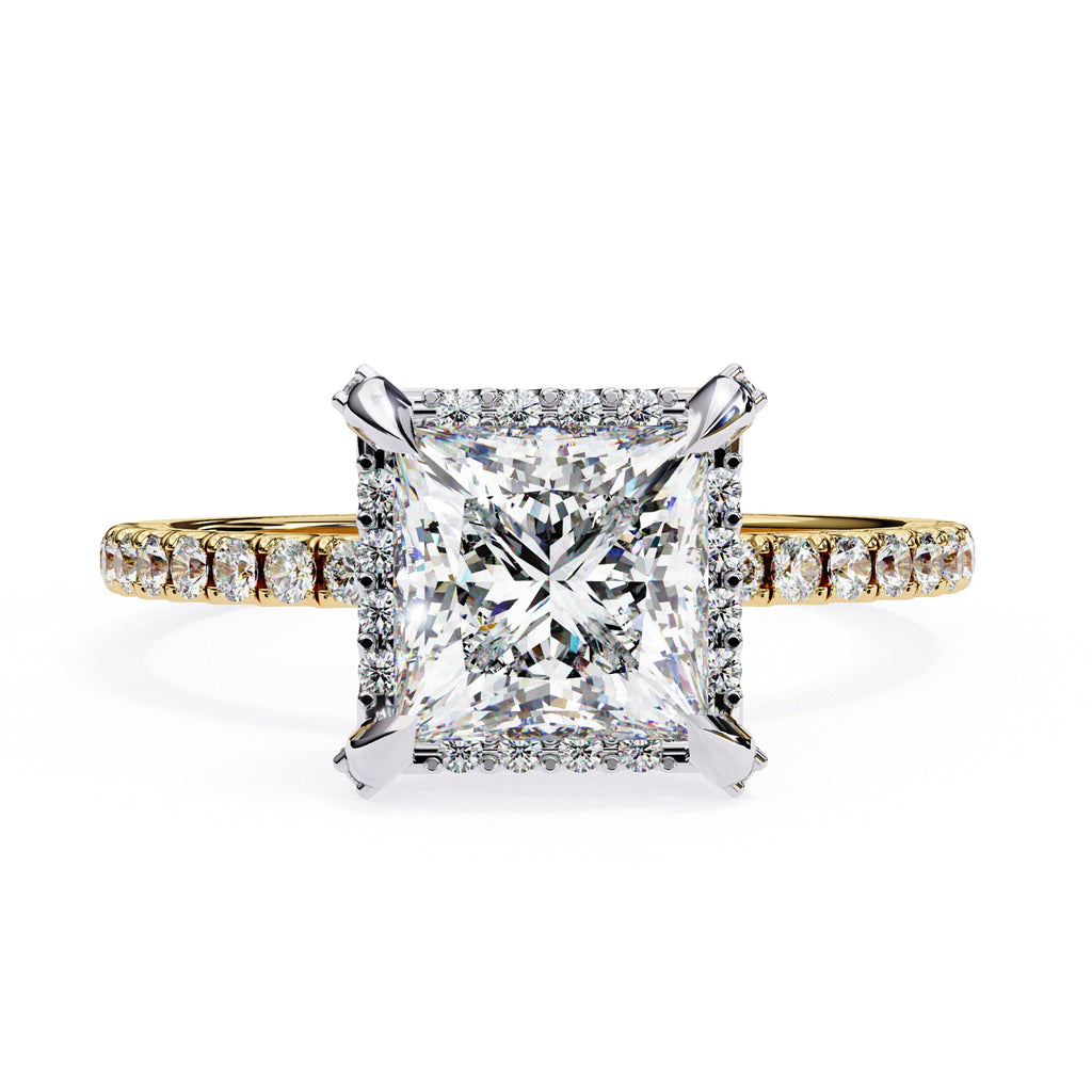 Elegant Central Stone Diamond Ring with Radiant Side Accents