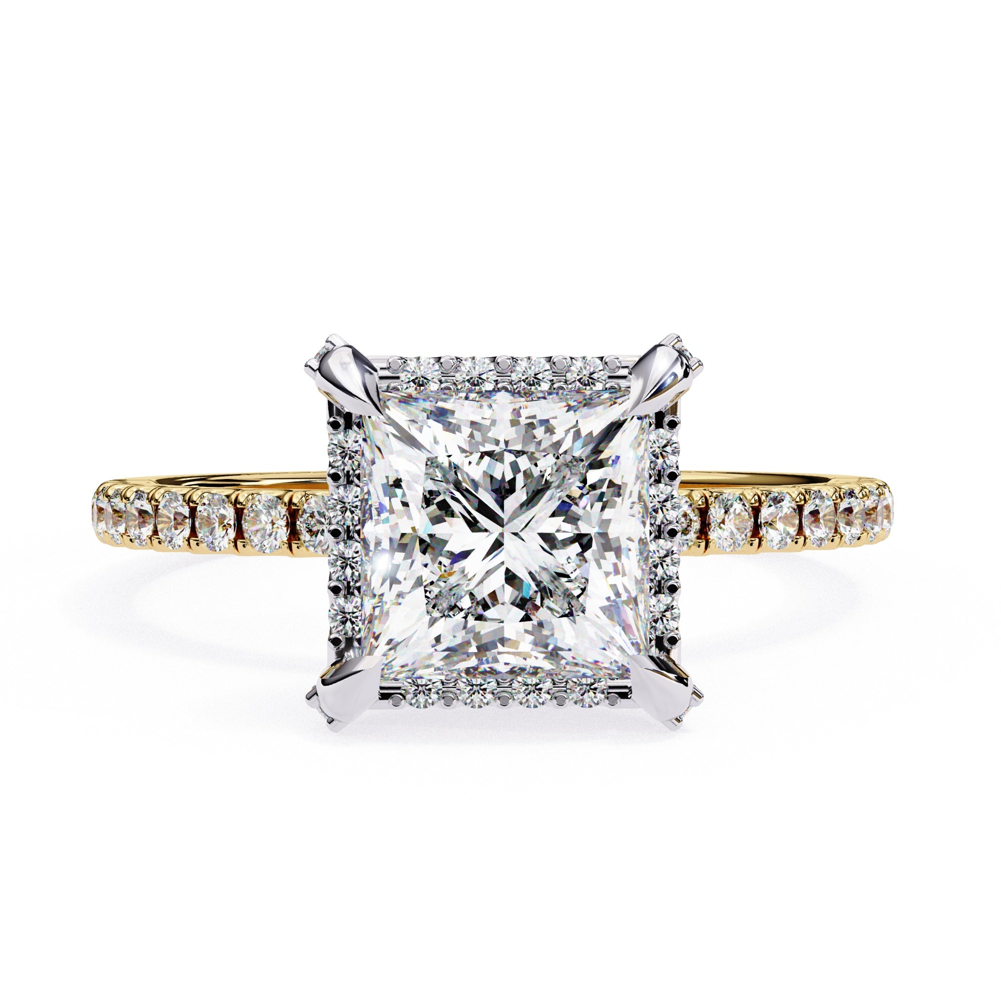 Elegant Central Stone Diamond Ring with Radiant Side Accents