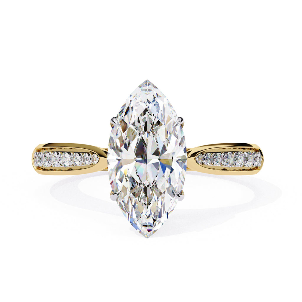 Elegant Central Stone Brilliance Ring with Shimmering Side Accents