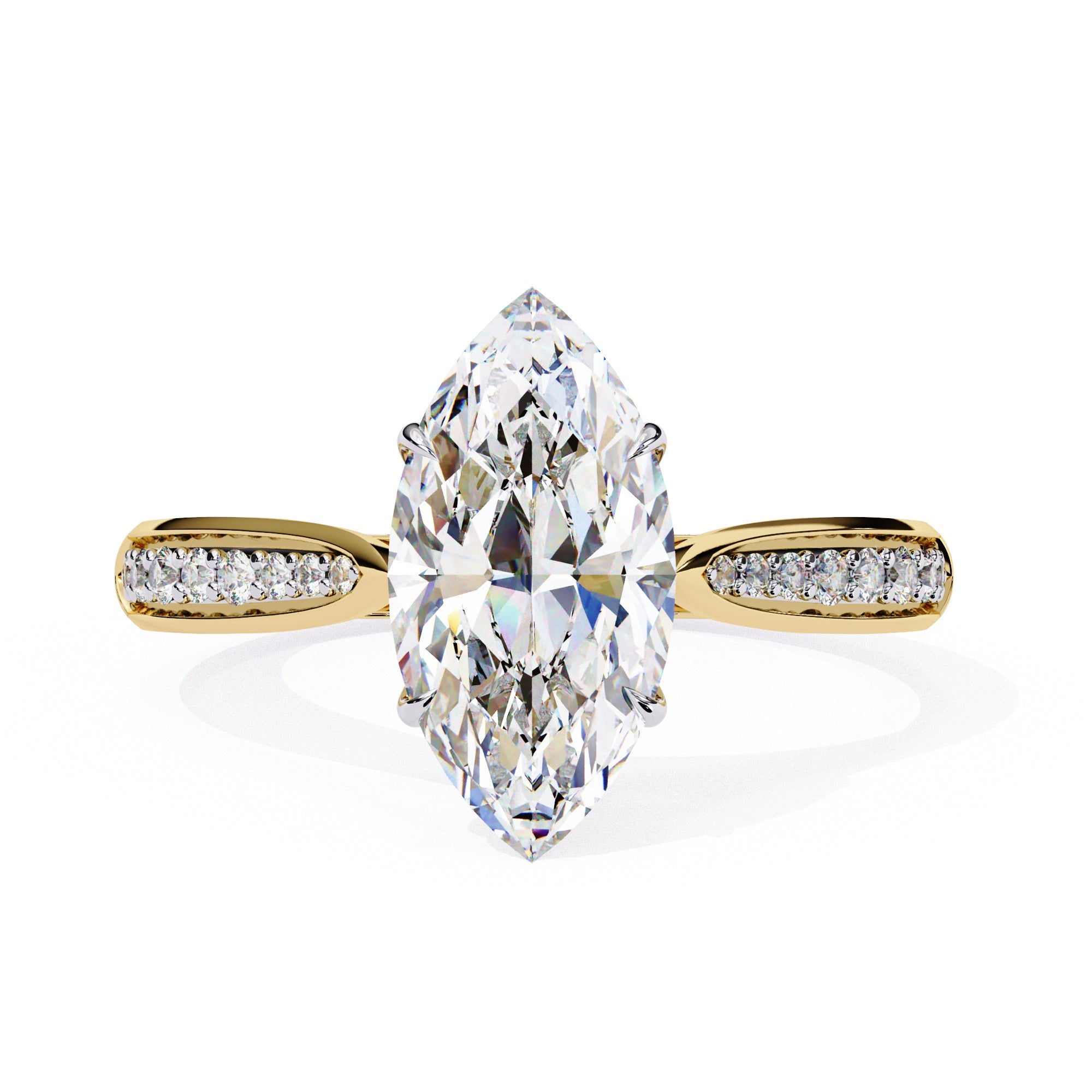 Elegant Central Stone Brilliance Ring with Shimmering Side Accents