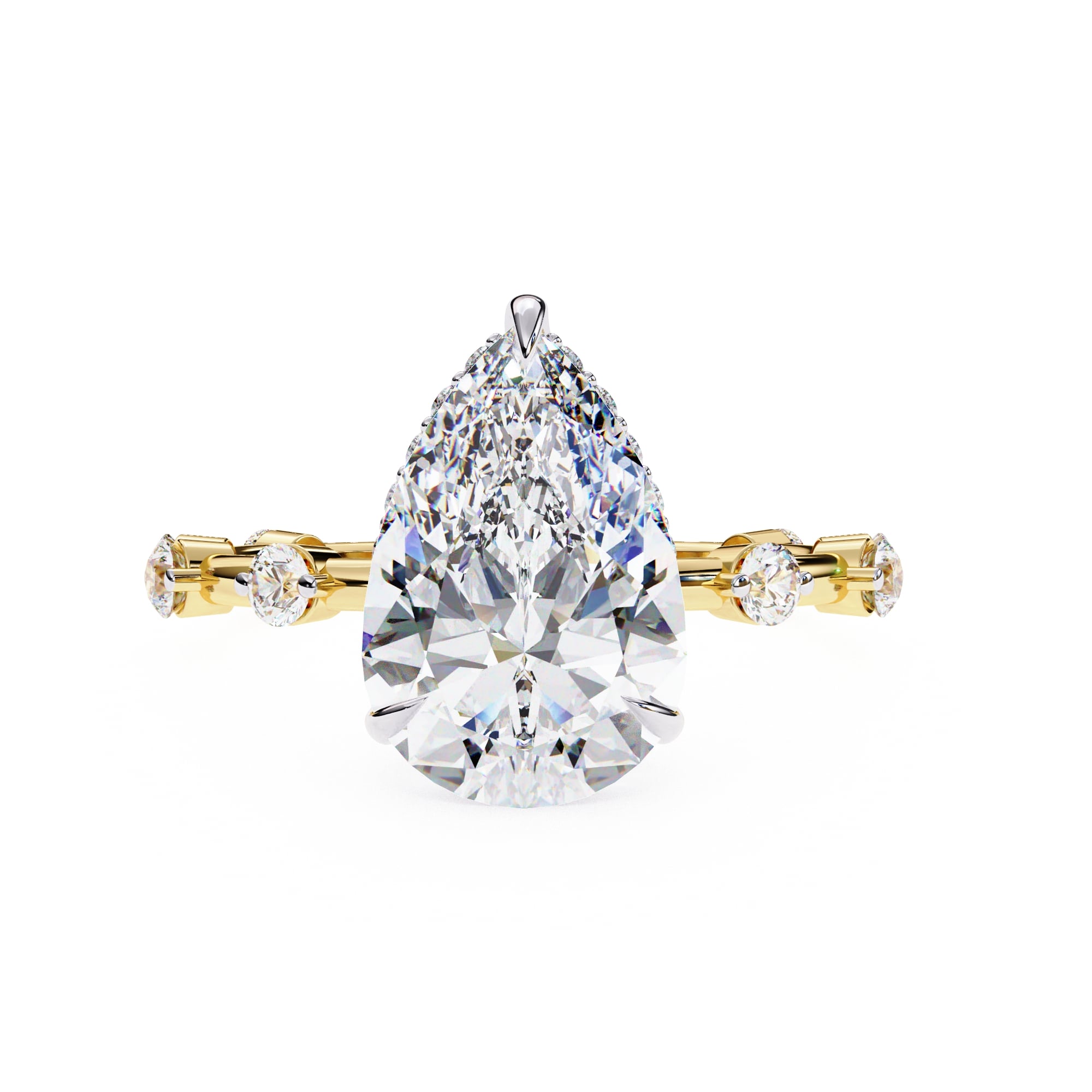 Elegant Central Stone Diamond Ring with Radiant Side Accents