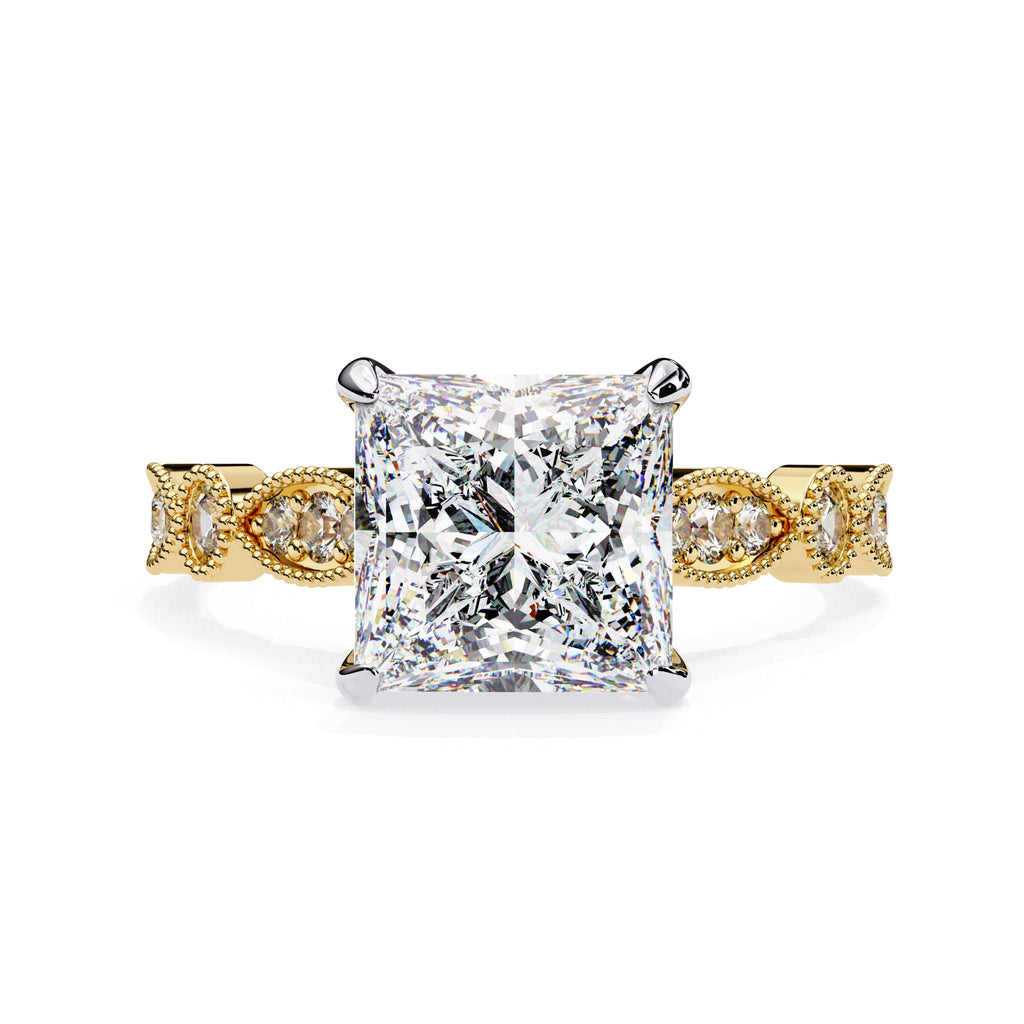 Elegant Central Stone Diamond Ring with Radiant Side Accents