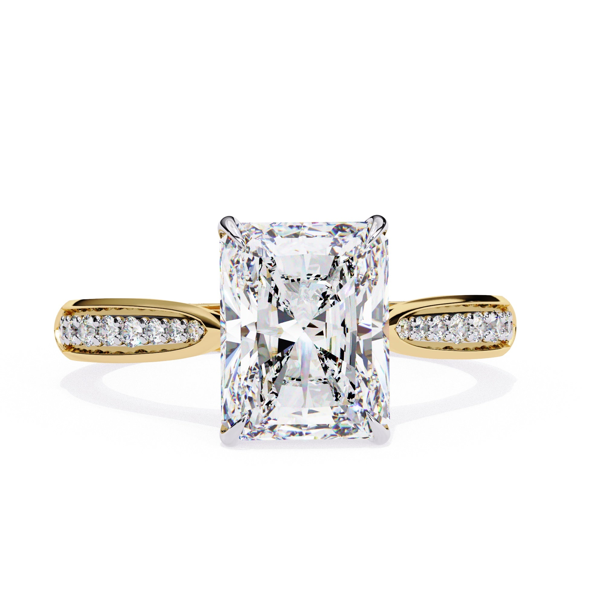 Elegant Central Stone Diamond Side Accent Ring