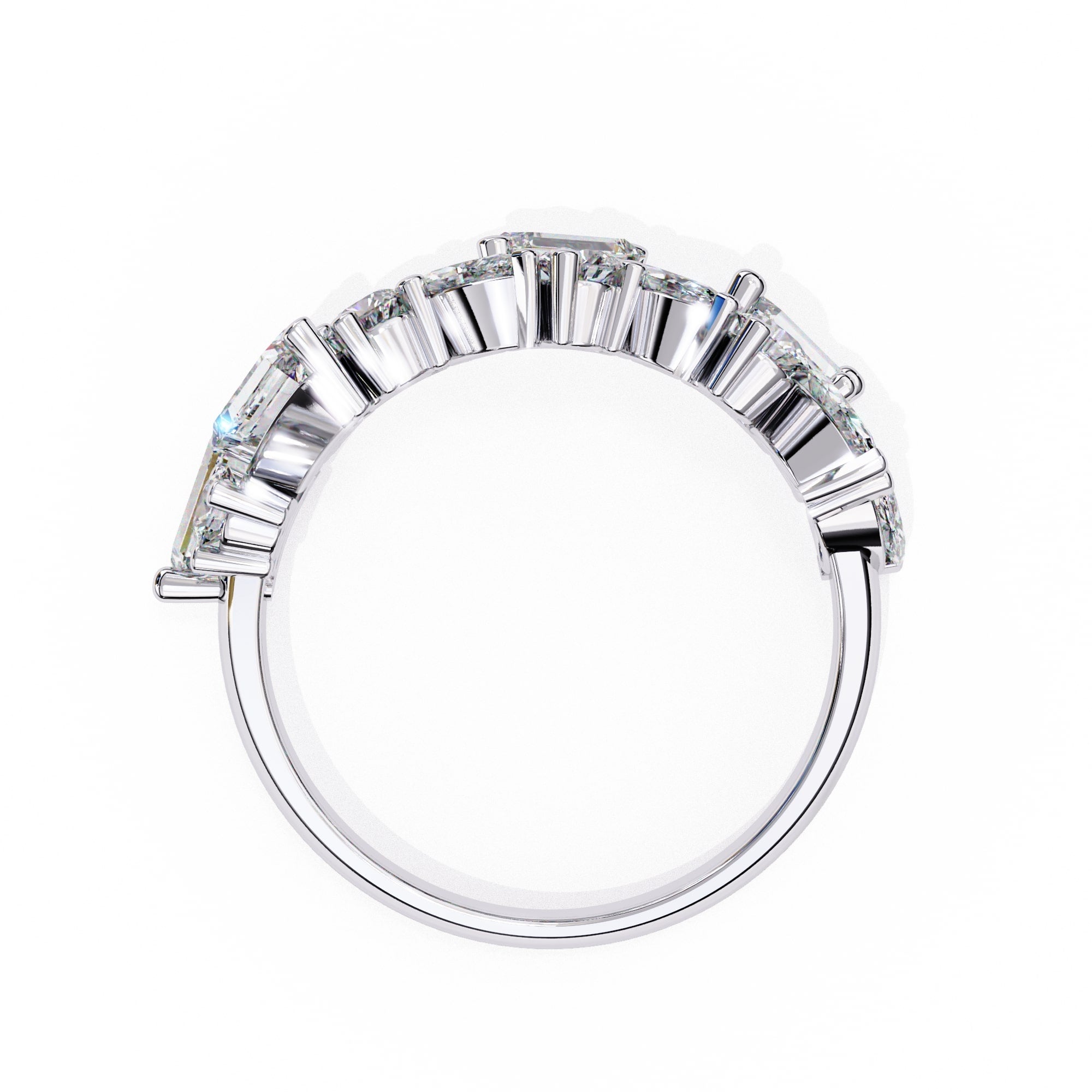 Radiant Brilliance Side Stone Diamond Ring