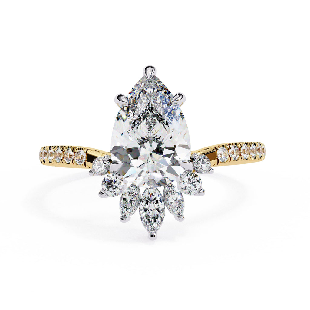 Elegant Central Stone Diamond Ring with Side Accents