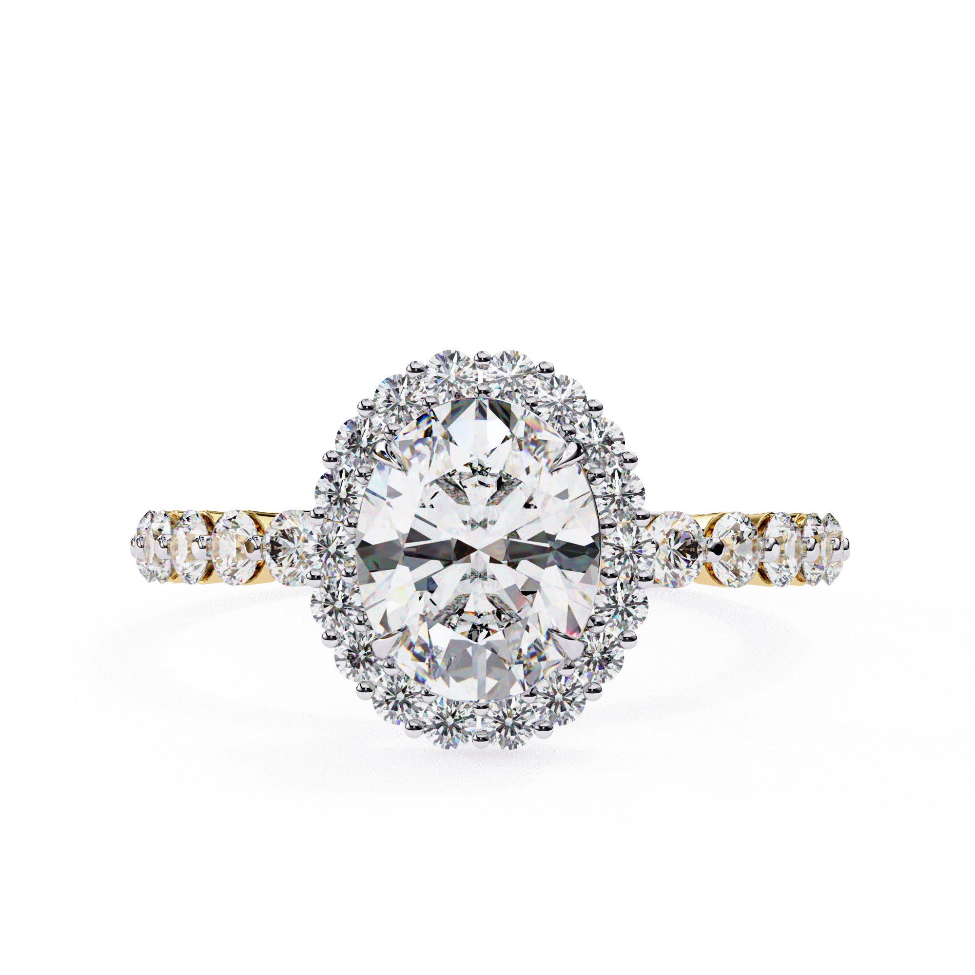 Elegant Central Stone Diamond Ring with Brilliant Side Accents