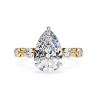 Radiant Central Stone Diamond Ring with Shimmering Side Accents