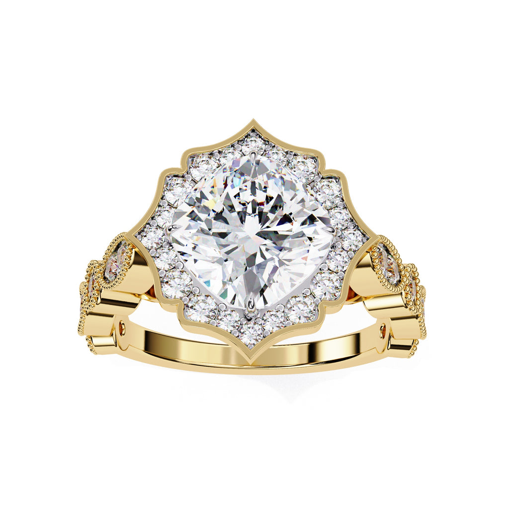 Elegant Diamond Central Stone and Side Accents Ring