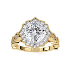Elegant Diamond Central Stone and Side Accents Ring