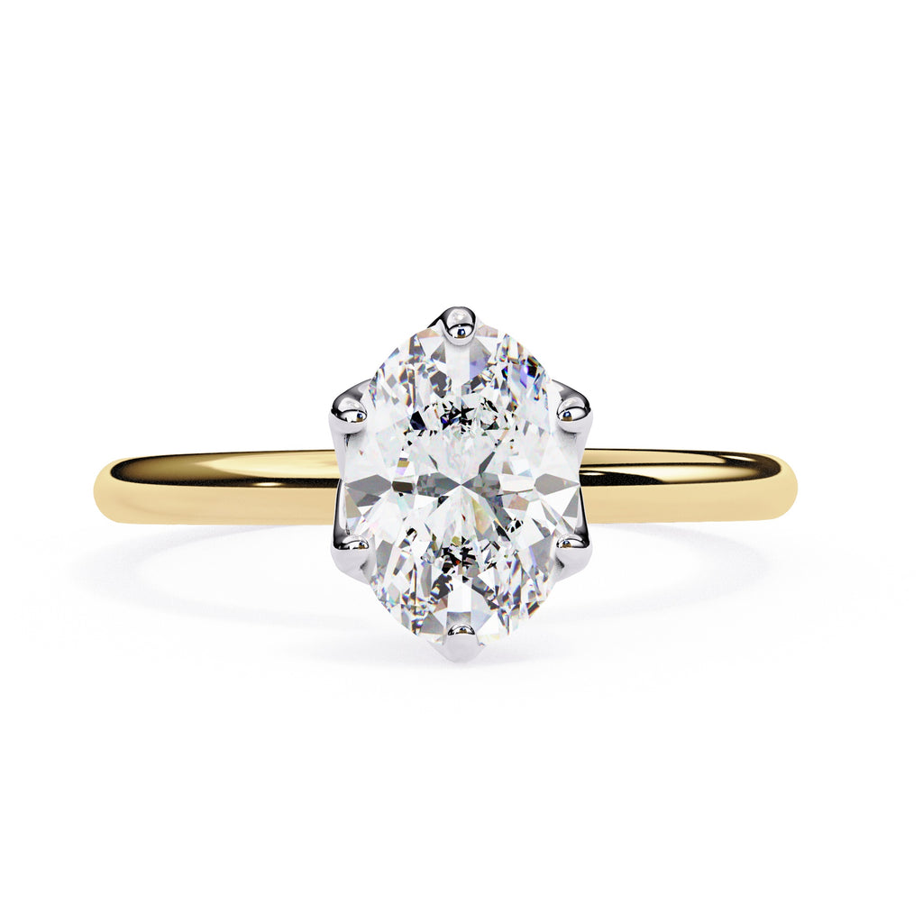 Elegant Radiance Central Solitaire Ring with Side Accents