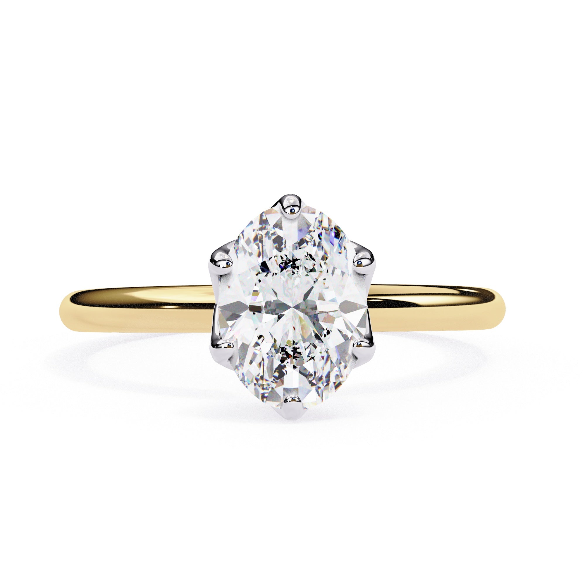 Elegant Radiance Central Solitaire Ring with Side Accents