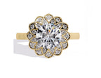 Elegant Central Stone Diamond Ring with Side Brilliance